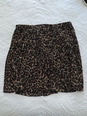 J.Crew Pleated Leopard Print Skirt